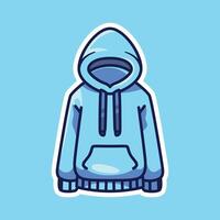 Minimalist Hoodie Illustration with Drawstring and Kangaroo Pocket Design. Cute Cartoon Isolated. vector
