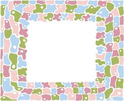 Wavy shapes frame. Rectangle shape border. Doodle squiggle aesthetic banners. Funky geometric abstract shapes. vector