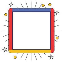 Colorful Square Frame Border Design with Stars and Dots vector