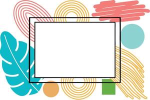 Abstract Tropical Summer Background Frame Design Template vector