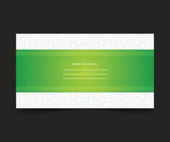 Elegant green art message card design with border design vector