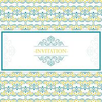 Colorful invitation background style ornamental art pattern design vector