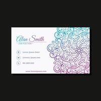 Gradient mandala style business card design template vector