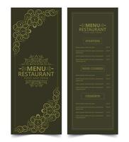 Menu Layout with ornamental frame Elements design vector