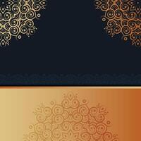 Luxury dark gold color mandala background concept vector