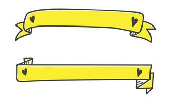 Set of ribbons with hearts and place for your text. vector