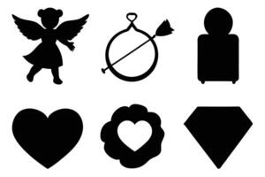 valentine's items icon collection set vector