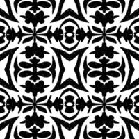a black and white pattern, with a flower vector
