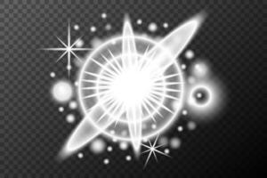 a white star with a ring around it on background vector