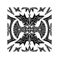 a black and white, pattern with a large leaf vector