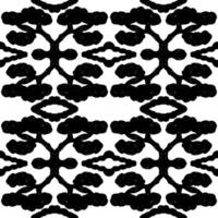 a black and white, pattern with leaves vector