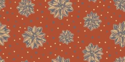 a pattern with flowers, on an orange background vector