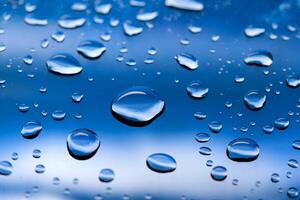 A blue background with droplets evokes calmness and serenity photo