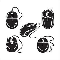 Computer mouse silhouette in white background vector
