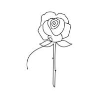 The continuous line in rose single-line art creates a fluid, unbroken image of a rose, representing the connection between nature and artistic expression. vector