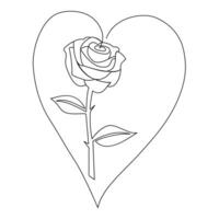Rose continuous single-line art beautifully captures the elegance of a rose, using one seamless stroke to represent its delicate petals. vector