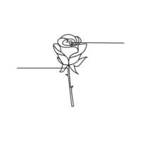 Rose continuous single-line art merges minimalism with nature, portraying the timeless charm of a rose with a single fluid motion vector