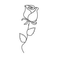 With each curve and turn, rose continuous single-line art brings to life the iconic beauty of a rose, symbolizing love and admiration. vector