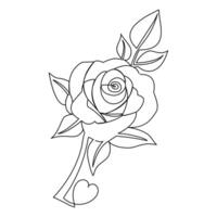 The continuous flow of the line in rose single-line art represents the natural rhythm of life and the organic beauty of a blooming rose. vector