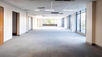 Bright Empty Office Space with Large Windows and Minimalistic Design photo