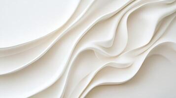 Abstract Minimalistic White Textured Fabric with Flowing Waves Design for Artistic Backgrounds photo