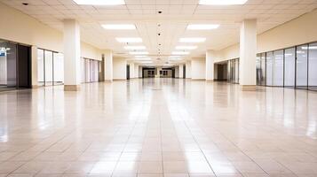 Empty Modern Commercial Space with Bright Lighting and Tiles photo
