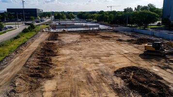 Expansive Construction Site Preparing for Development with Heavy Machinery photo
