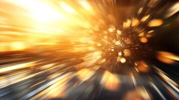 Dynamic Radiant Light Burst with Abstract Sparkling Golden Flare photo