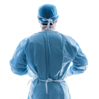 Back View of a Surgeon Performing an Operation Transparent Background. png