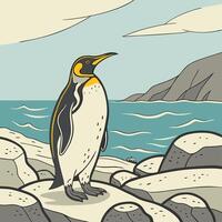 The illustration of king penguin bird vector