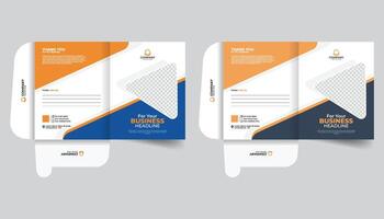 Custom report cover modern and unique file folder design for your business. Document file folder design for office or company. Office file, office folder, office document, file folder design template vector