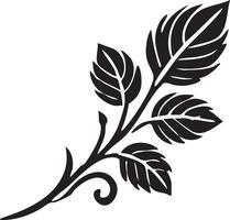 a black and white drawing of a leaf vector