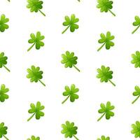 Seamless pattern of shamrock and clover on white background in honor of St. Patrick's Day. Symbol of Ireland. Seamless pattern in the form of shamrock. vector