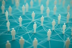 Network of Interconnected People Forming a Complex Web photo