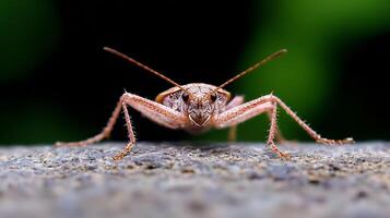 Detailed Macro Shot of Cricket Displaying Fine Texture and Nature's Intricate Design photo