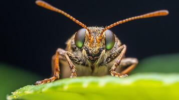 Close Up of a Bug on a Leaf in Natural Macro Photography with Vibrant Details photo