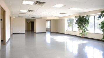 Spacious and Well-Lit Vacant Office Space with Large Windows photo