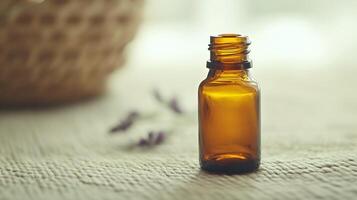 Aromatic Essential Oil Bottles for Relaxation and Wellness on Textured Surface photo