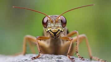 Macro Close Up of Grasshopper Showing Intricate Details of Nature's Insects photo
