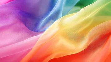 Vibrant Spectrum of Colorful Fabric Waves Creating a Rainbow-Themed Visual Display photo