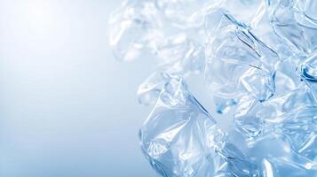 Abstract Close-Up of Transparent Airy Bubbles on a Light Blue Background photo