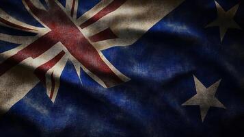 Detailed close-up of an Australian flag in high resolution for patriotic projects photo