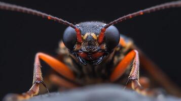 Macro Shot of an Insect Displaying Intricate Exoskeleton Patterns photo