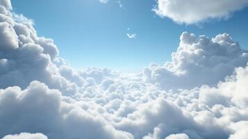 Serene and Endless Cloudscape with Bright Blue Sky and Soft Clouds photo