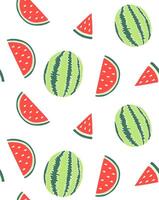 Pattern of hand drawn doodle sketch watermelon isolated on white background vector