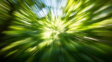 Abstract Motion Blur of Green Foliage Creating a Dynamic Nature Scene photo