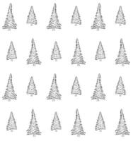 Pattern of sketch spruce trees vector