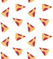Seamless pattern of pizza slice vector