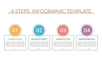Infographic template with four steps or options, linear design vector