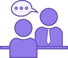 Colored Interview Icon. Icon. Two People Talking. Job Interview, Journalist Asking Questions. Meeting Concept vector